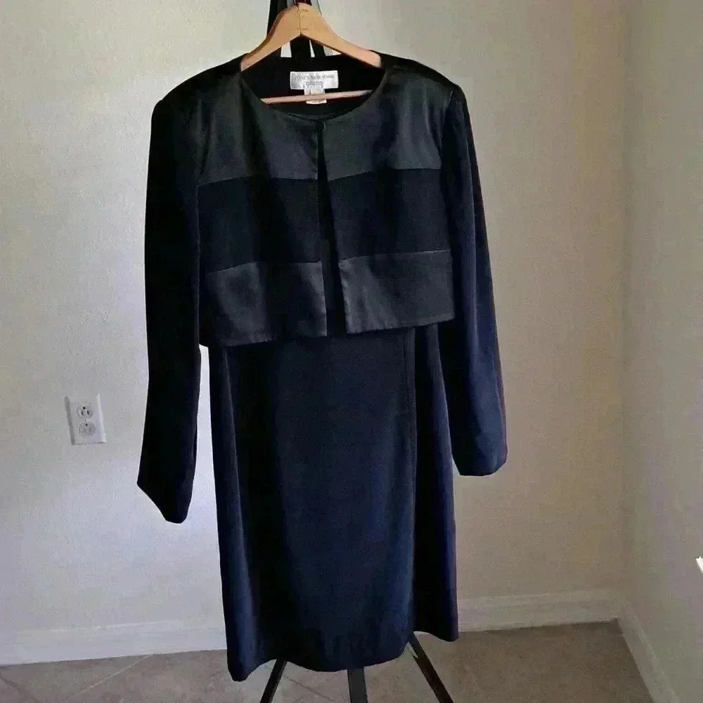 Dress TWO PIECE COLOR BLOCK IN BLACK JONES NEW YORK